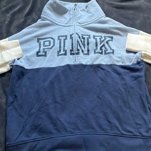 from pink it’s light blue dark blue and white and in a size xs no stains
